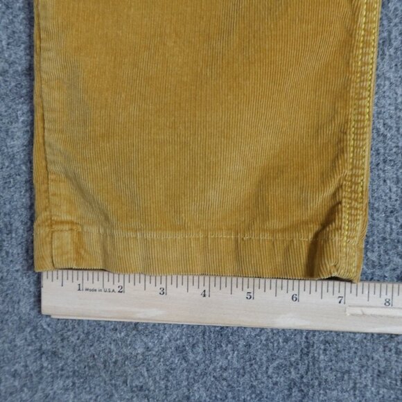 Paul Stuart Pants 38 x 28 Yellow Corduroy Solid Cotton Elastane - Picture 4 of 11